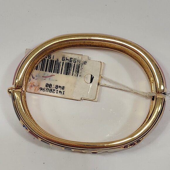 NWT 80s Swarovski Multicolored Enamel and Crystal Hinged Bangle Bracelet - Picture 8 of 9